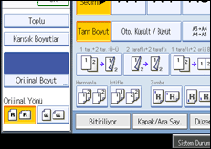 İşlem paneli ekranının gösterimi
