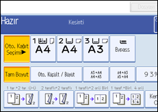 İşlem paneli ekranının gösterimi