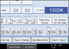 İşlem paneli ekranının gösterimi