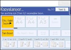 İşlem paneli ekranının gösterimi
