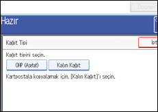 İşlem paneli ekranının gösterimi
