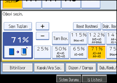 İşlem paneli ekranının gösterimi