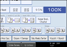 İşlem paneli ekranının gösterimi