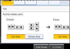 İşlem paneli ekranının gösterimi