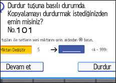 İşlem paneli ekranının gösterimi