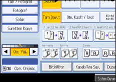 İşlem paneli ekranının gösterimi