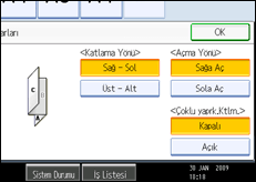 İşlem paneli ekranının gösterimi