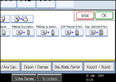 İşlem paneli ekranının gösterimi
