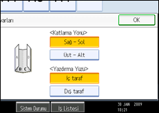 İşlem paneli ekranının gösterimi