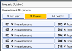 İşlem paneli ekranının gösterimi