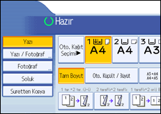İşlem paneli ekranının gösterimi