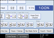 İşlem paneli ekranının gösterimi