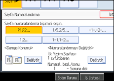 İşlem paneli ekranının gösterimi