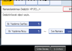 İşlem paneli ekranının gösterimi