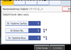 İşlem paneli ekranının gösterimi