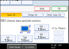 İşlem paneli ekranının gösterimi