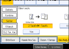 İşlem paneli ekranının gösterimi