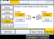 İşlem paneli ekranının gösterimi