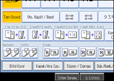 İşlem paneli ekranının gösterimi