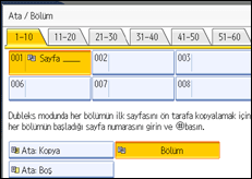 İşlem paneli ekranının gösterimi