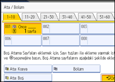 İşlem paneli ekranının gösterimi