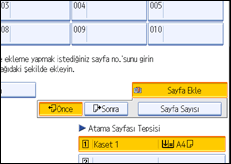 İşlem paneli ekranının gösterimi