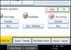 İşlem paneli ekranının gösterimi