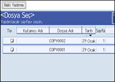 İşlem paneli ekranının gösterimi