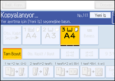 İşlem paneli ekranının gösterimi