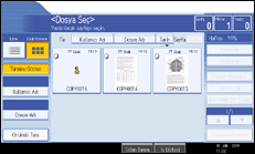 İşlem paneli ekranının gösterimi