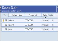 İşlem paneli ekranının gösterimi