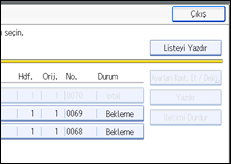 İşlem paneli ekran çizimi