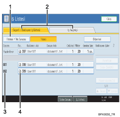 İşlem paneli ekranı gösterimi numaralandırılmış balonlu gösterim