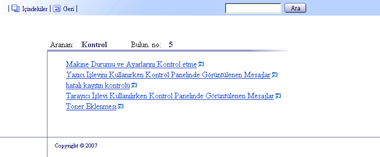Arama sonucu g&ouml;r&uuml;nt&uuml;lenir