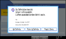 İşlem paneli ekranı gösterimi
