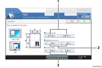 İşlem paneli ekranı gösterimi işaretli balonlu gösterim