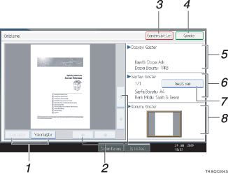 İşlem paneli ekranı gösterimi işaretli balonlu gösterim
