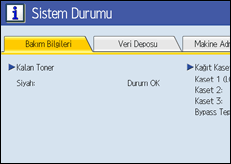 İşlem paneli ekran gösterimi