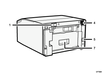 Ilustración del cuerpo de la impresora, ilustración con llamadas numeradas