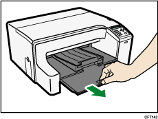 ilustración de la extensión de la tapa de la bandeja de papel