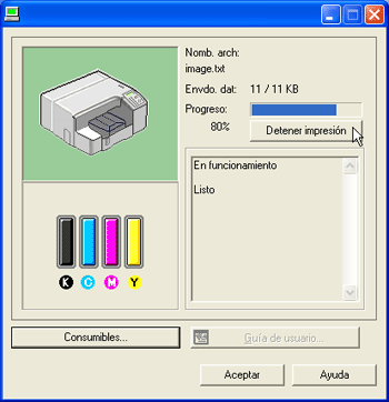 Ilustración de la pantalla del driver
