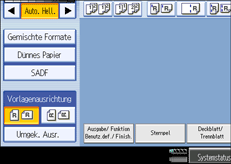Die Abbildung zeigt das Bedienfeld-Display