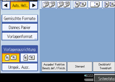 Die Abbildung zeigt das Bedienfeld-Display