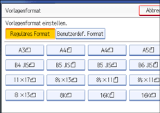 Die Abbildung zeigt das Bedienfeld-Display