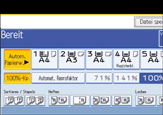 Die Abbildung zeigt das Bedienfeld-Display