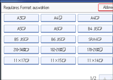 Die Abbildung zeigt das Bedienfeld-Display