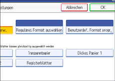 Die Abbildung zeigt das Bedienfeld-Display