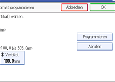 Die Abbildung zeigt das Bedienfeld-Display