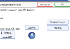 Die Abbildung zeigt das Bedienfeld-Display