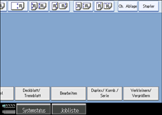 Die Abbildung zeigt das Bedienfeld-Display